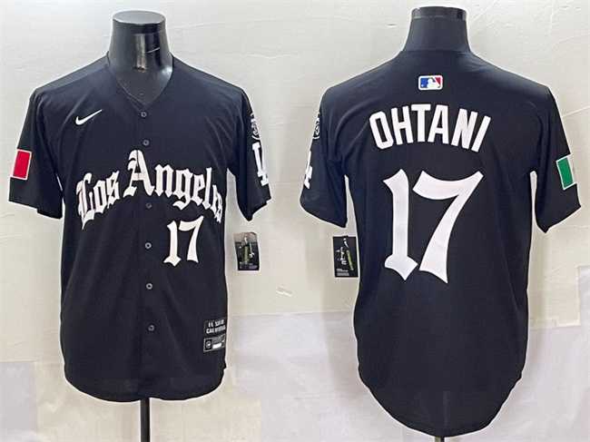 Men%27s Los Angeles Dodgers #17 Shohei Ohtani Black Mexico 2025 LA Gothic Style With Fernando Patch Vapor Premier Limited Stitched Jersey